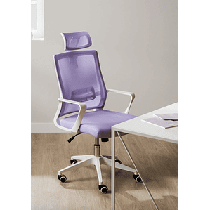 Silla de Oficina con Ruedas y Reposabrazos Teill Colors Violeta Lavanda