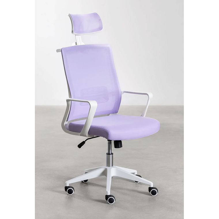 Silla de Oficina con Ruedas y Reposabrazos Teill Colors Violeta Lavanda 2