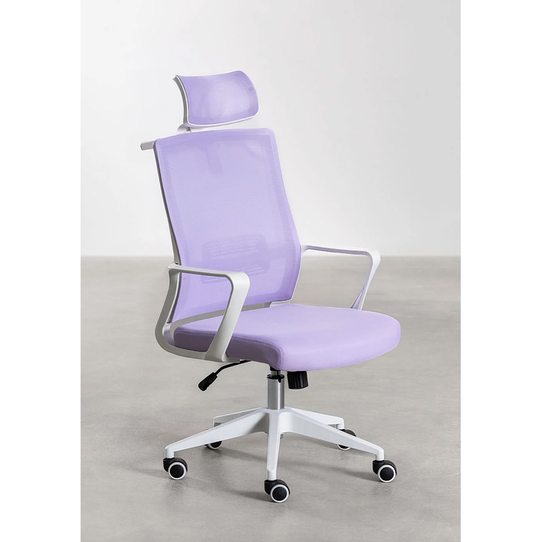 Silla de Oficina con Ruedas y Reposabrazos Teill Colors Violeta Lavanda 5