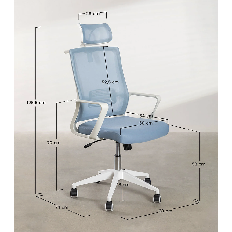 Silla de Oficina con Ruedas y Reposabrazos Teill Colors Mousse Celadon 6