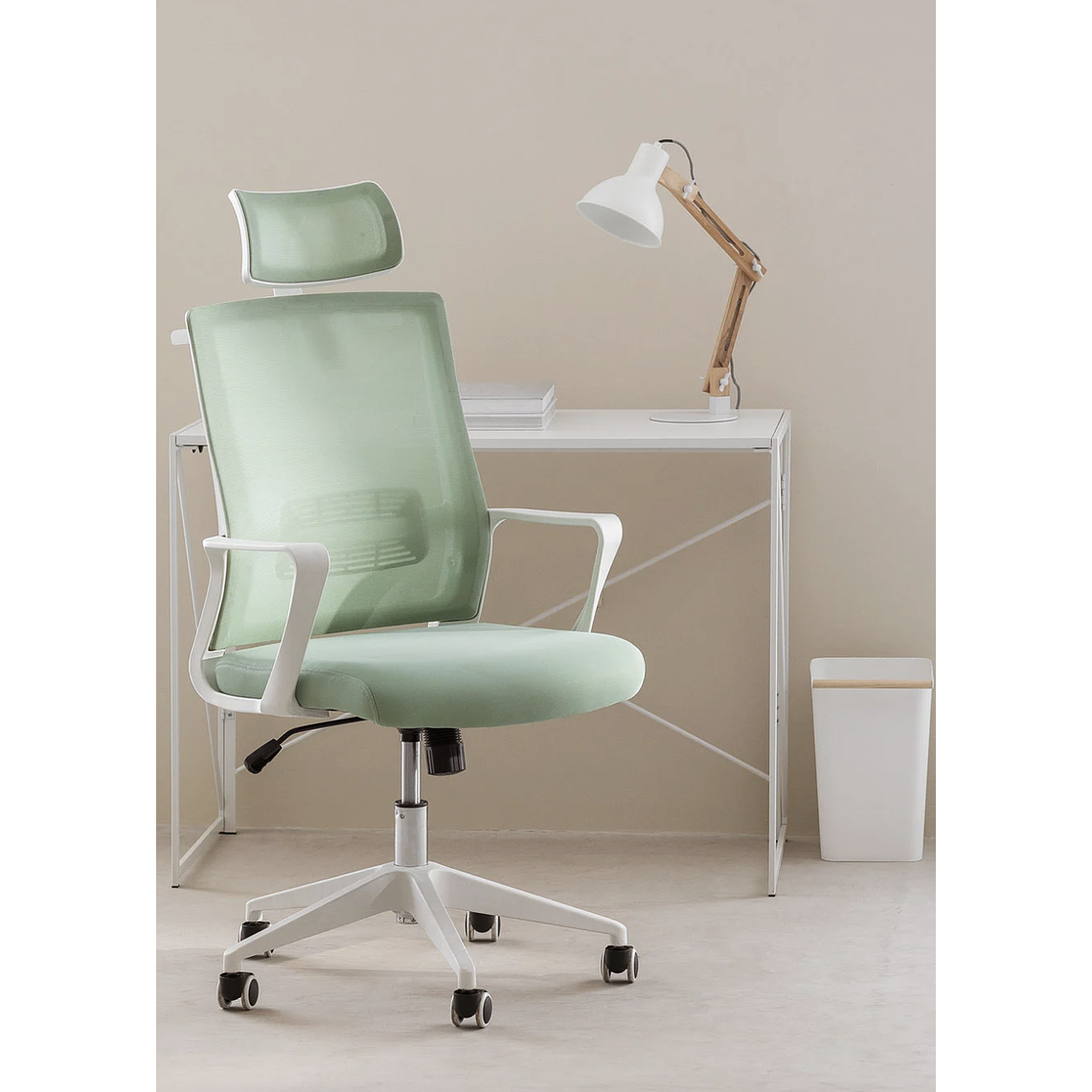 Silla de Oficina con Ruedas y Reposabrazos Teill Colors Mousse Celadon 1