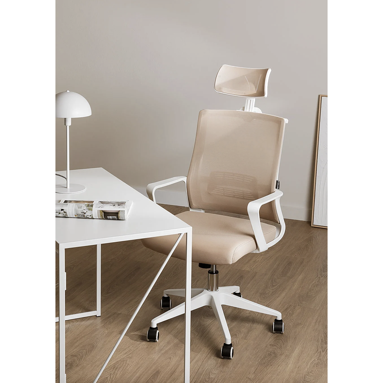 Silla de Oficina con Ruedas y Reposabrazos Teill Colors Beige Almendra 1
