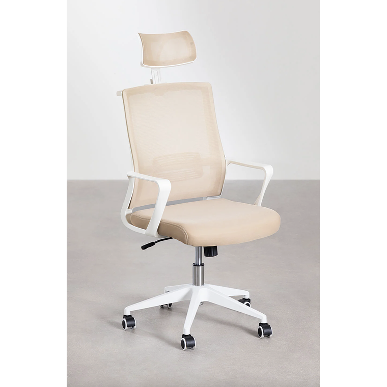 Silla de Oficina con Ruedas y Reposabrazos Teill Colors Beige Almendra 2