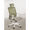 Silla de Oficina con Ruedas y Reposabrazos Teill Colors Verde Army Beige Lino