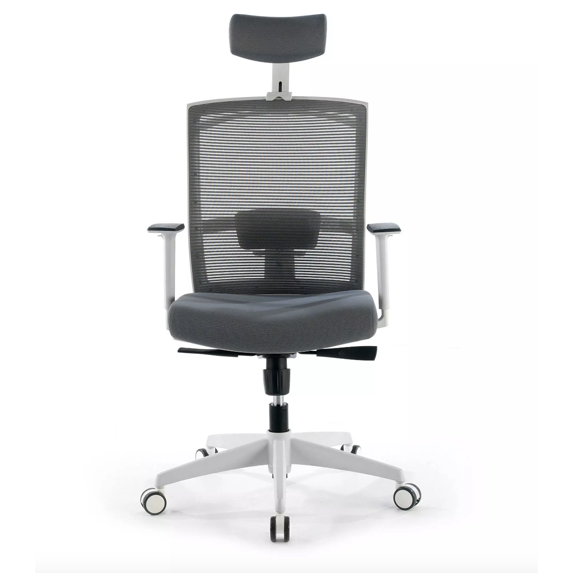 Silla de oficina ergonómica Akira white con reposacabezas Blanco / Gris 4