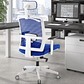 Silla de oficina ergonómica Akira white con reposacabezas Blanco / Azul - Miniatura 2