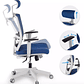 Silla de oficina ergonómica Akira white con reposacabezas Blanco / Azul - Miniatura 3