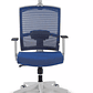 Silla de oficina ergonómica Akira white con reposacabezas Blanco / Azul - Miniatura 4