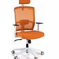Silla de oficina ergonómica Akira white con reposacabezas Blanco / Naranja - Miniatura 1