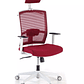 Silla de oficina ergonómica Akira white con reposacabezas Blanco / Rojo - Miniatura 1