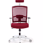 Silla de oficina ergonómica Akira white con reposacabezas Blanco / Rojo - Miniatura 4