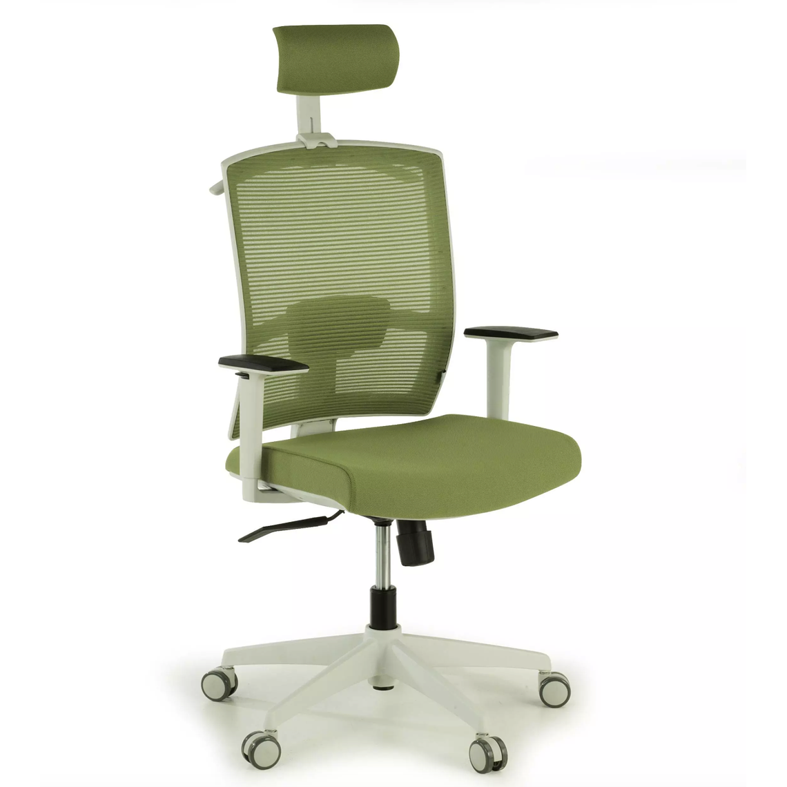 Silla de oficina ergonómica Akira white con reposacabezas Blanco / Verde 1