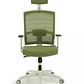 Silla de oficina ergonómica Akira white con reposacabezas Blanco / Verde - Miniatura 4
