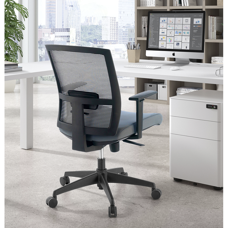 Silla de oficina ergonómica Akira, mecanismo sincro - Gris 2