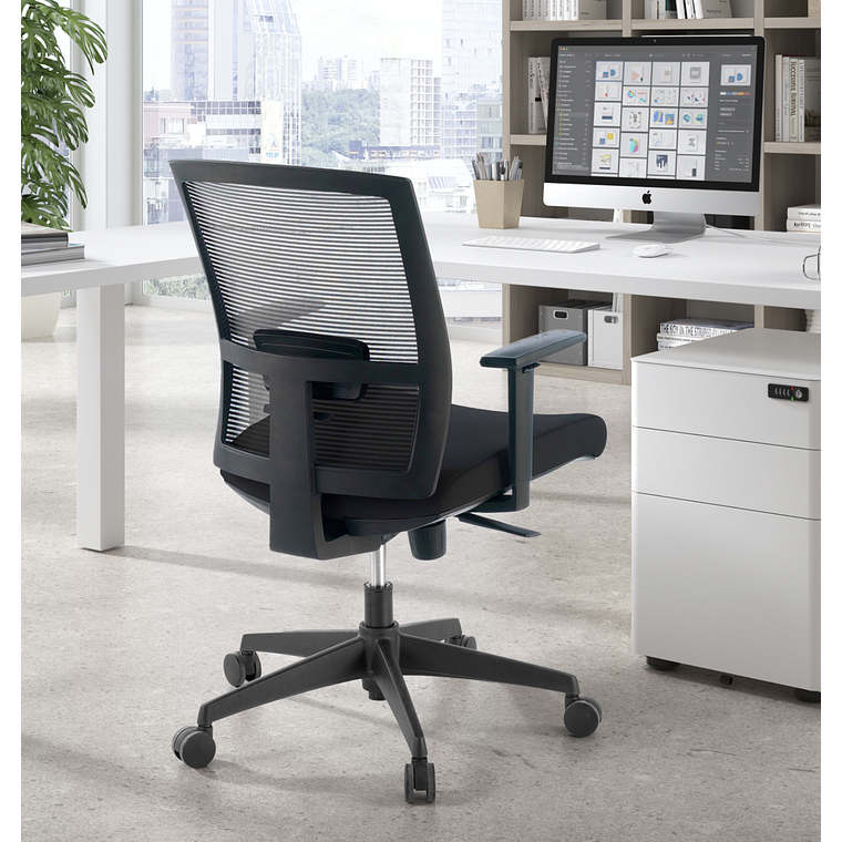 Silla de oficina ergonómica Akira, mecanismo sincro - Negro 2