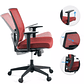 Silla de oficina ergonómica Akira, mecanismo sincro - Rojo - Miniatura 3