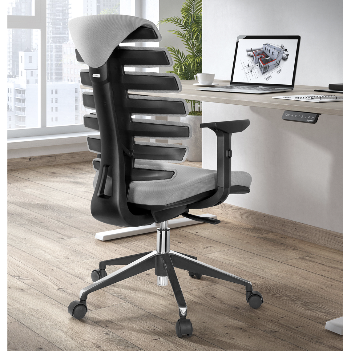Silla Ergonómica Soul, espuma inyectada, Mecanismo Sincro - Gris 2