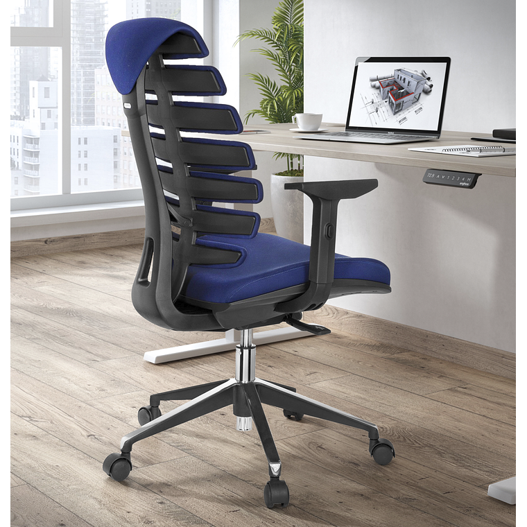 Silla Ergonómica Soul, espuma inyectada, Mecanismo Sincro - Azul 2