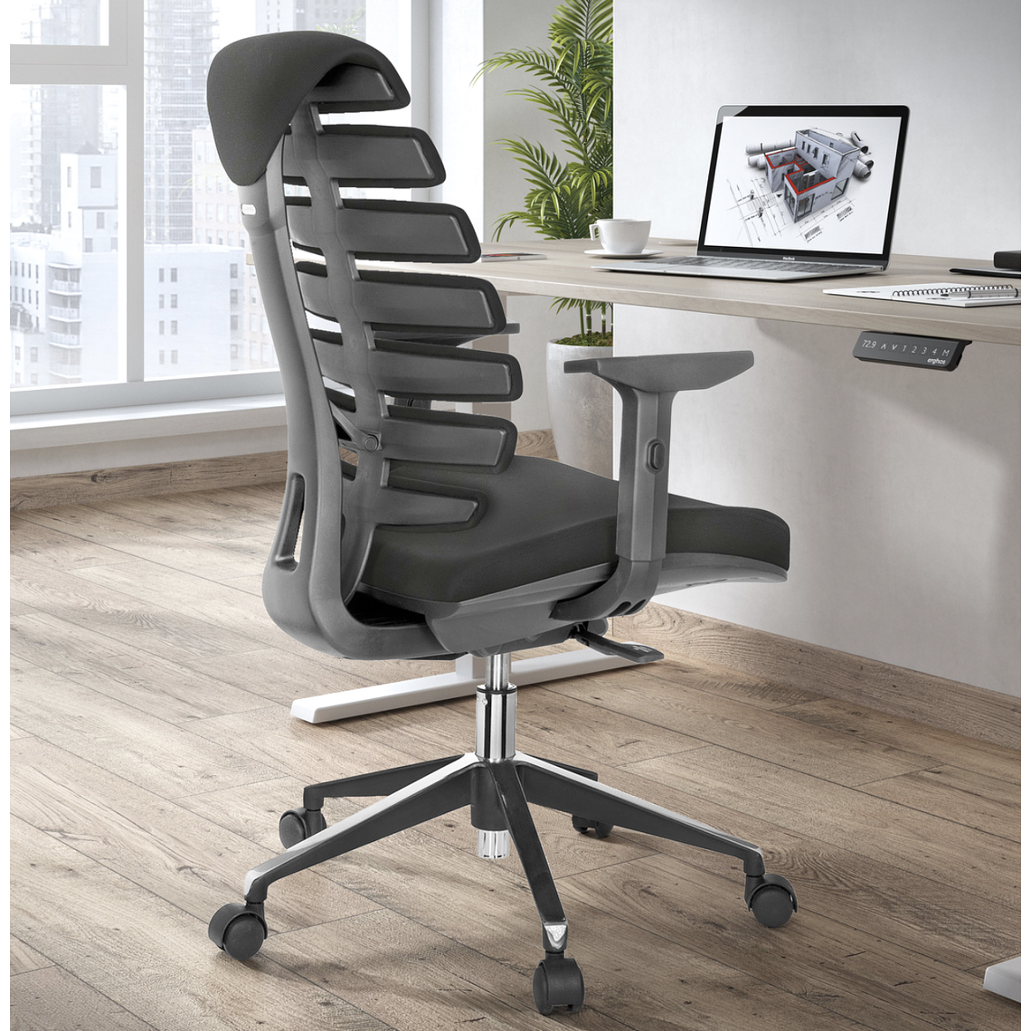 Silla Ergonómica Soul, espuma inyectada, Mecanismo Sincro - Negro 2