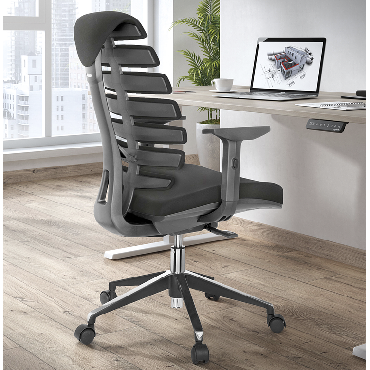 Silla Ergonómica Soul, espuma inyectada, Mecanismo Sincro - Negro 2