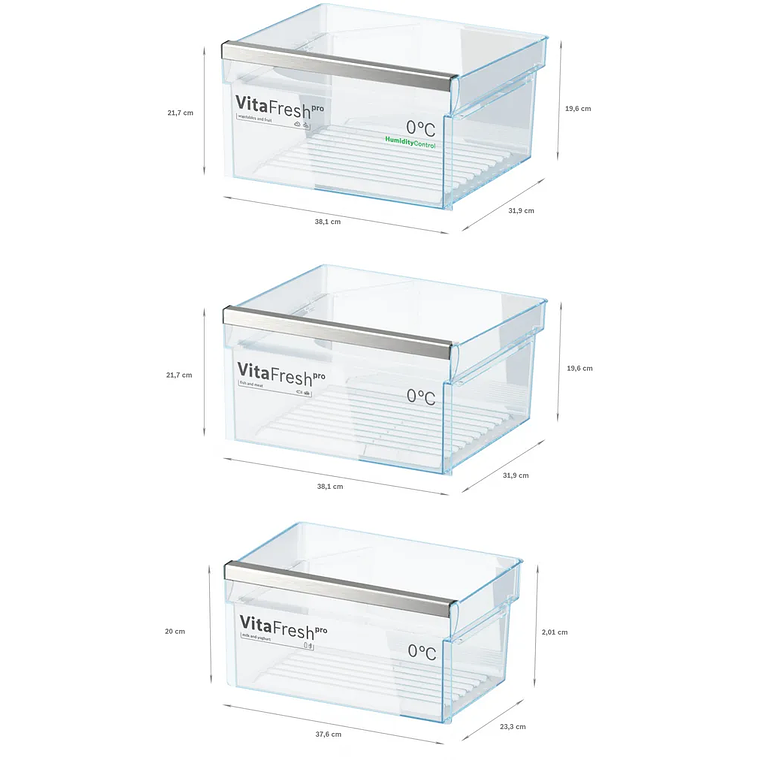 Serie 8 Frigorífico de libre instalación 186 x 60 cm Acero cepillado antihuellas 6