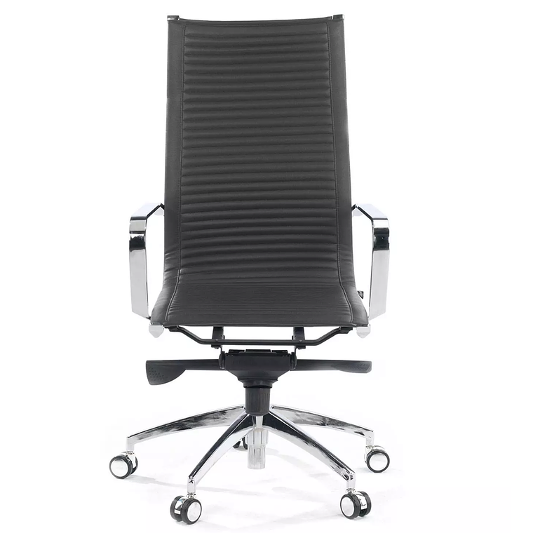Silla de oficina diseño Brenton, marco de acero, respaldo alto - Gris 3
