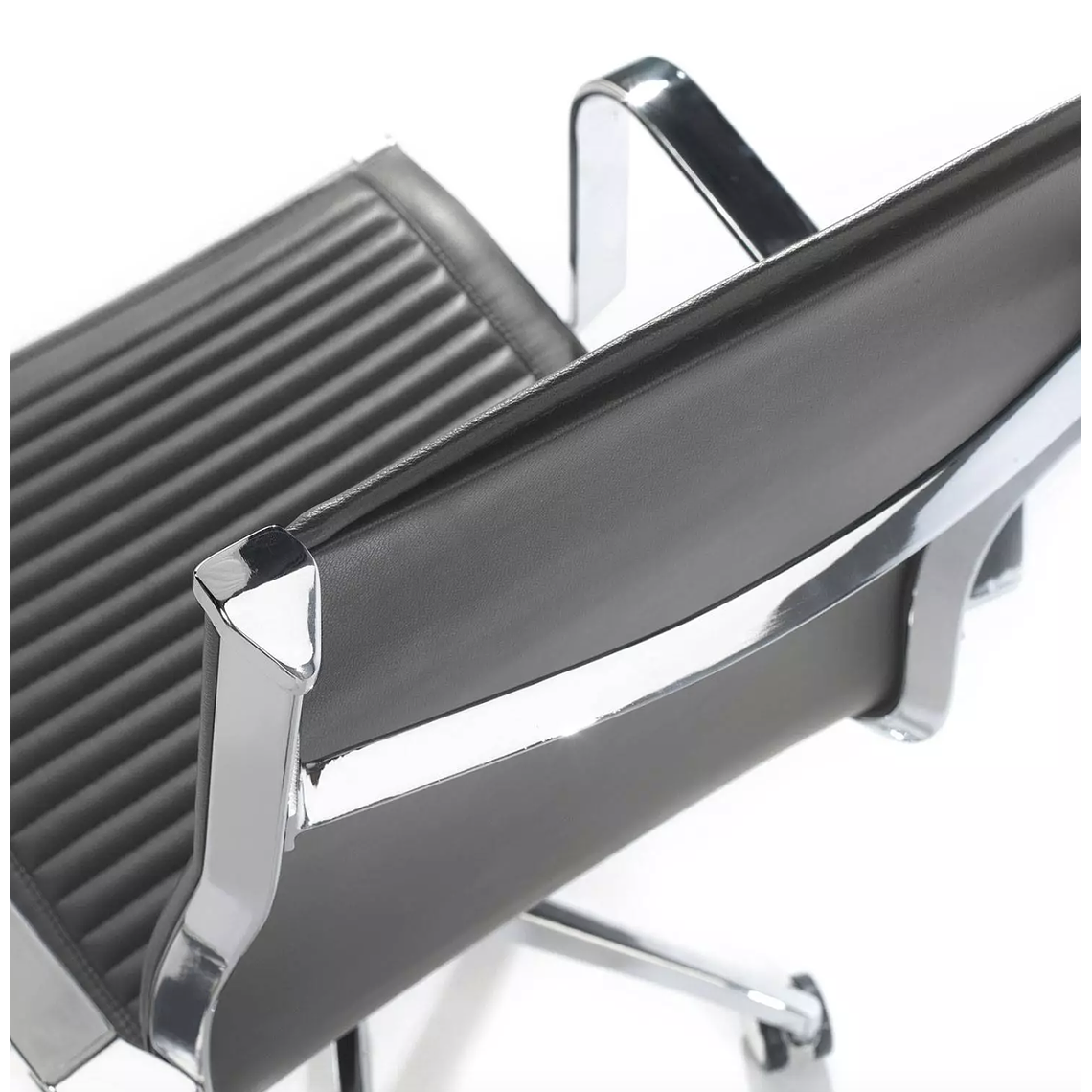 Silla de oficina diseño Brenton, marco de acero, respaldo alto - Gris 5