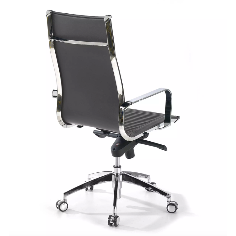 Silla de oficina diseño Brenton, marco de acero, respaldo alto - Gris 6
