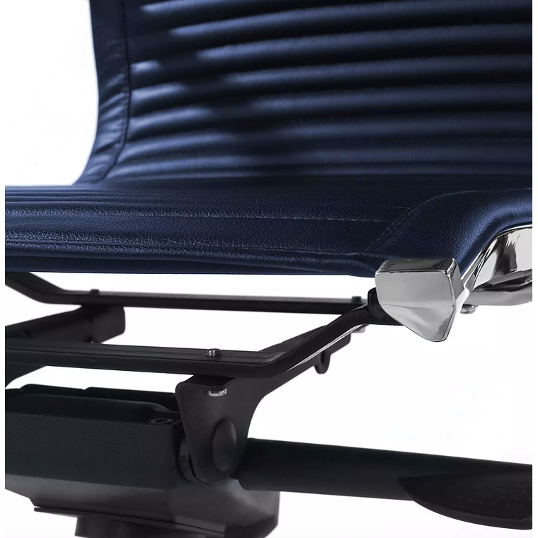 Silla de oficina diseño Brenton, marco de acero, respaldo alto - Azul 4