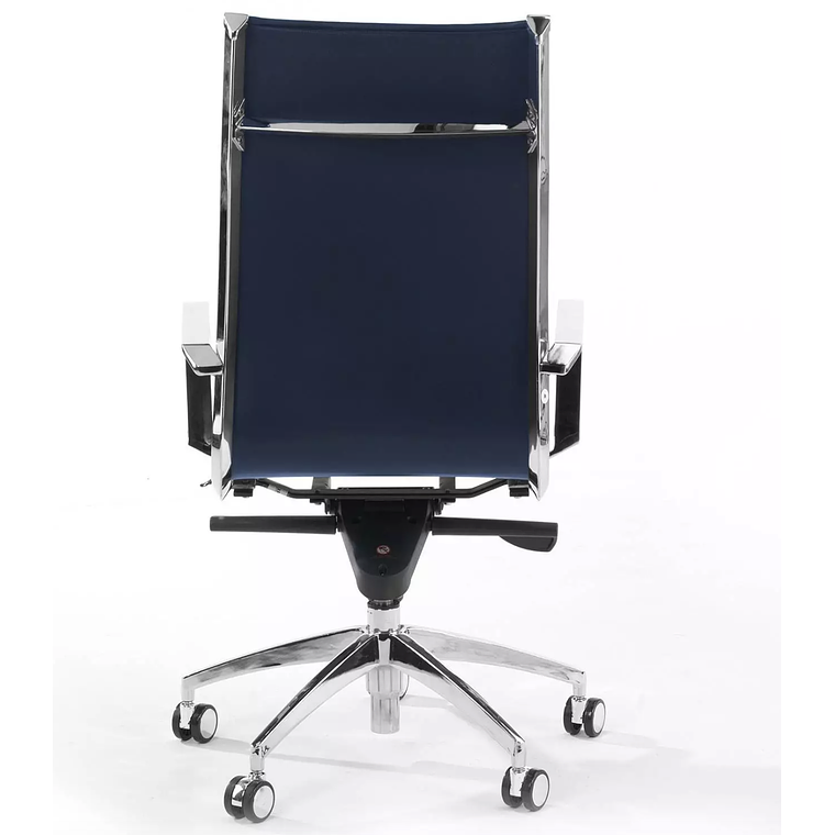 Silla de oficina diseño Brenton, marco de acero, respaldo alto - Azul 7