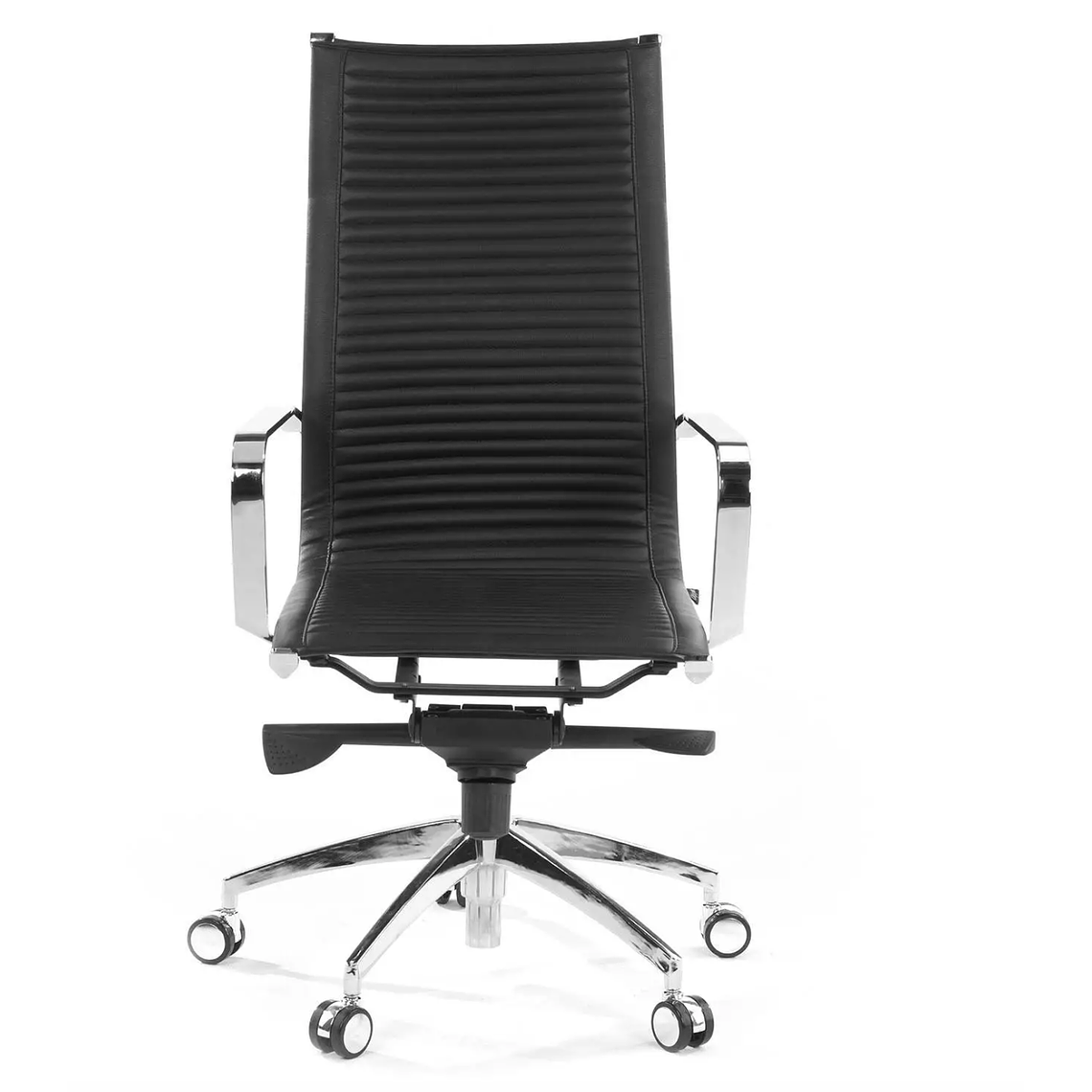 Silla de oficina diseño Brenton, marco de acero, respaldo alto - Negro 3