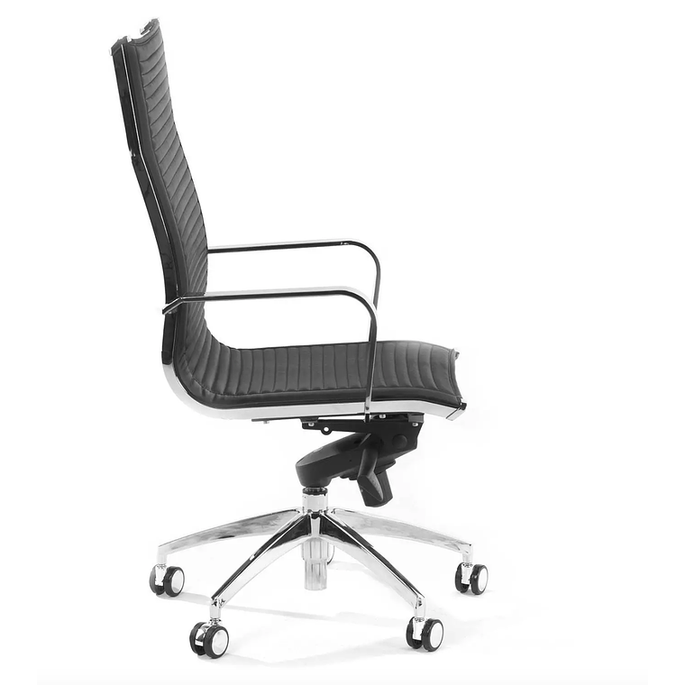 Silla de oficina diseño Brenton, marco de acero, respaldo alto - Negro 4