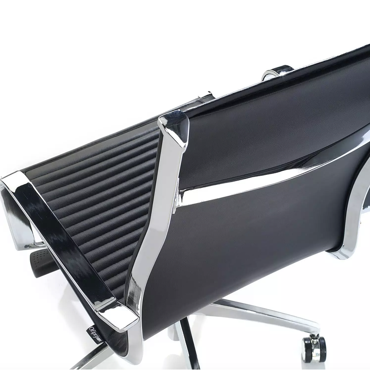 Silla de oficina diseño Brenton, marco de acero, respaldo alto - Negro 5