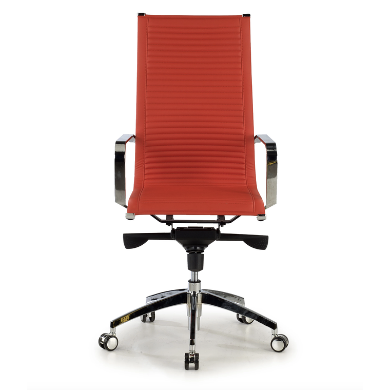 Silla de oficina diseño Brenton, marco de acero, respaldo alto - Rojo 2