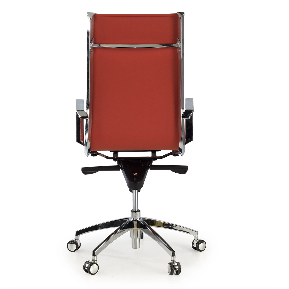Silla de oficina diseño Brenton, marco de acero, respaldo alto - Rojo 5