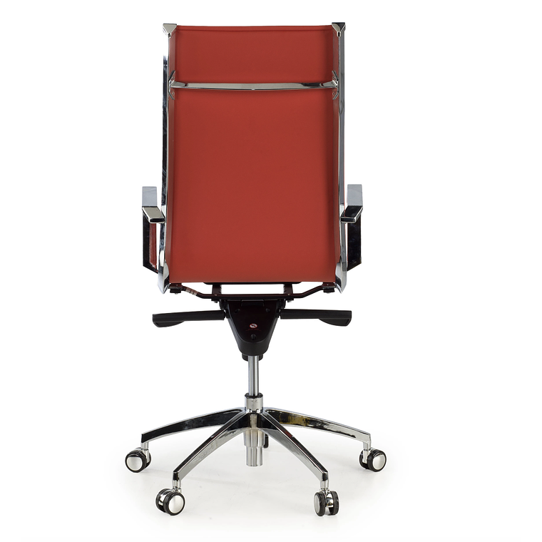 Silla de oficina diseño Brenton, marco de acero, respaldo alto - Rojo 5