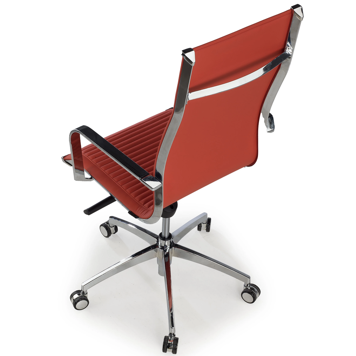 Silla de oficina diseño Brenton, marco de acero, respaldo alto - Rojo 6