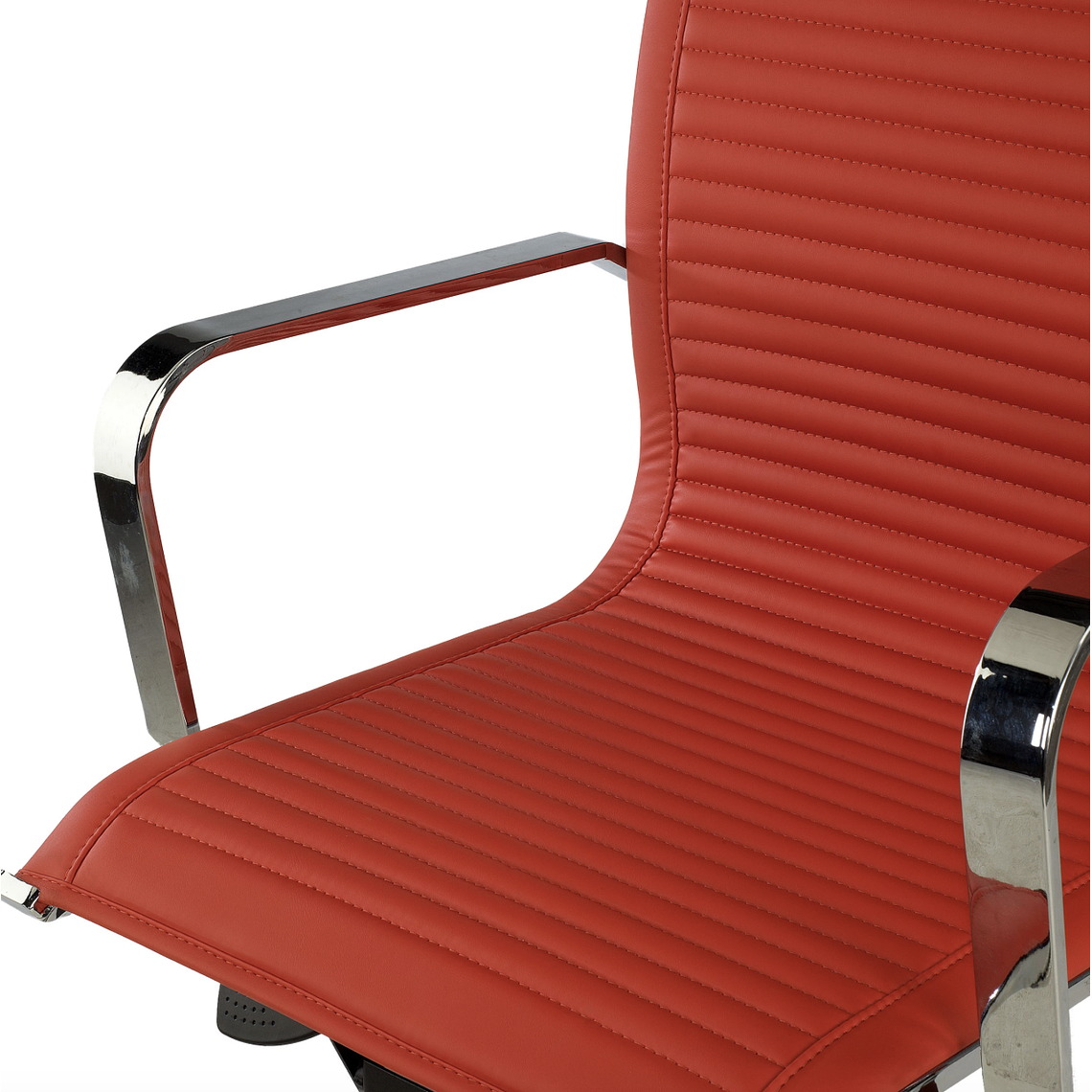 Silla de oficina diseño Brenton, marco de acero, respaldo alto - Rojo 7