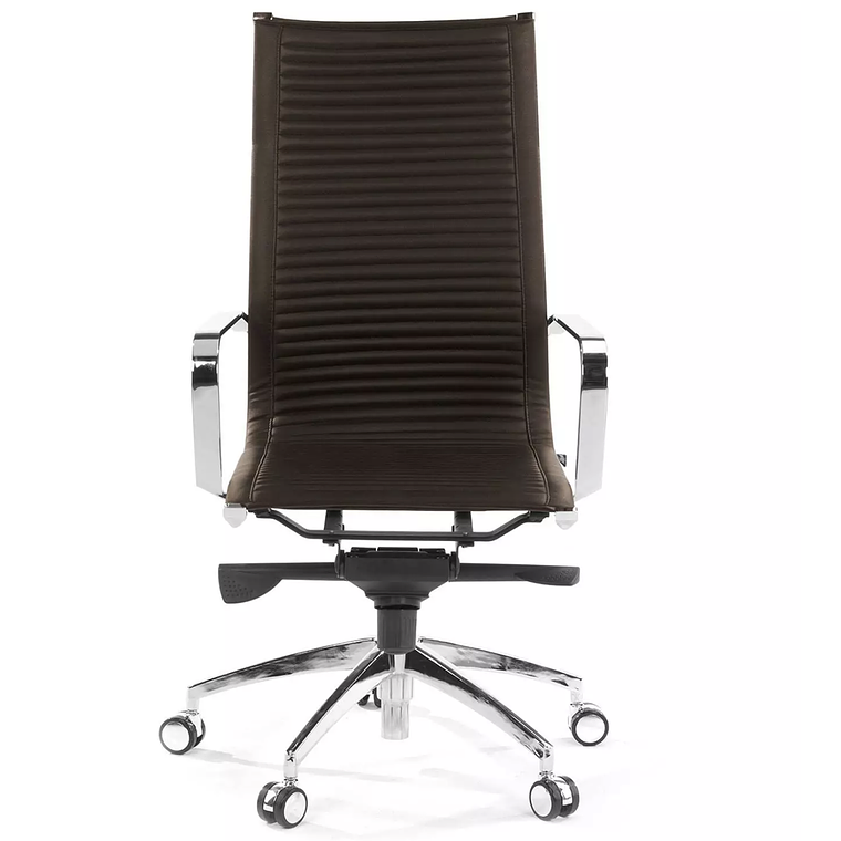 Silla de oficina diseño Brenton, marco de acero, respaldo alto - Marron 3