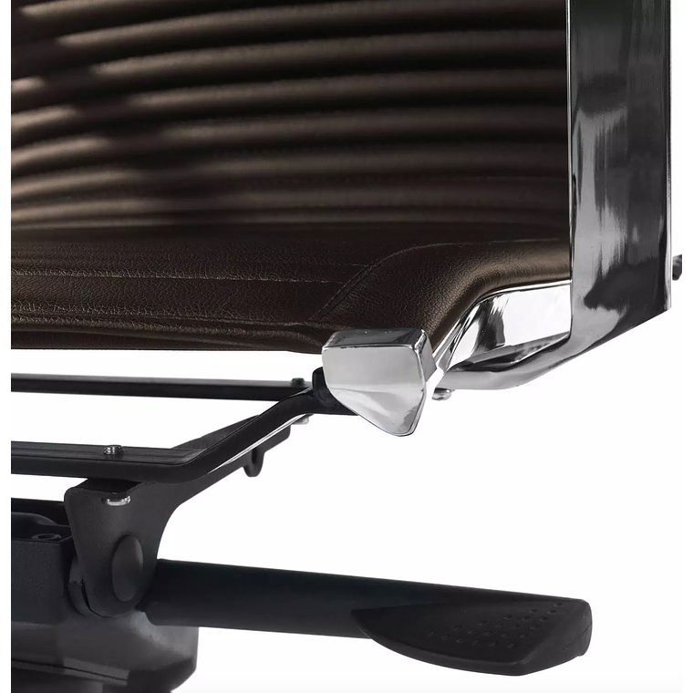 Silla de oficina diseño Brenton, marco de acero, respaldo alto - Marron 4