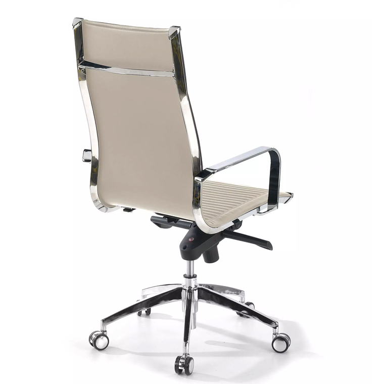 Silla de oficina diseño Brenton, marco de acero, respaldo alto - Beige 5