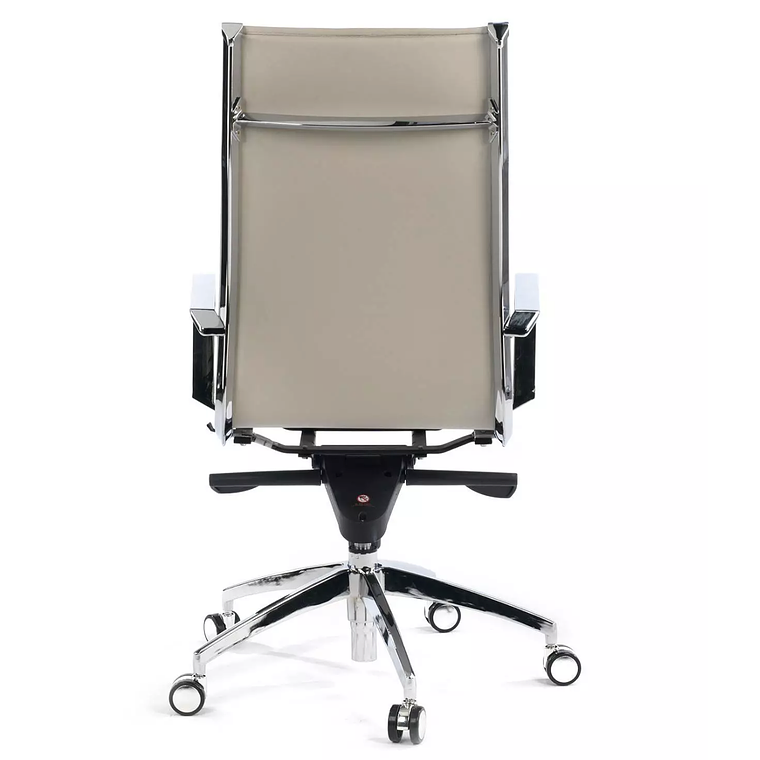 Silla de oficina diseño Brenton, marco de acero, respaldo alto - Beige 6