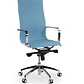 Silla de oficina diseño Brenton, marco de acero, respaldo alto - Azul Celeste - Miniatura 1