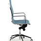 Silla de oficina diseño Brenton, marco de acero, respaldo alto - Azul Celeste - Miniatura 3