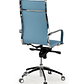 Silla de oficina diseño Brenton, marco de acero, respaldo alto - Azul Celeste - Miniatura 4