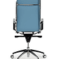 Silla de oficina diseño Brenton, marco de acero, respaldo alto - Azul Celeste - Miniatura 5