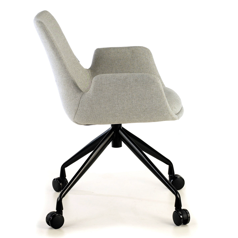 Silla Giratoria Glamm, estructura con ruedas - Negro - Gris 3