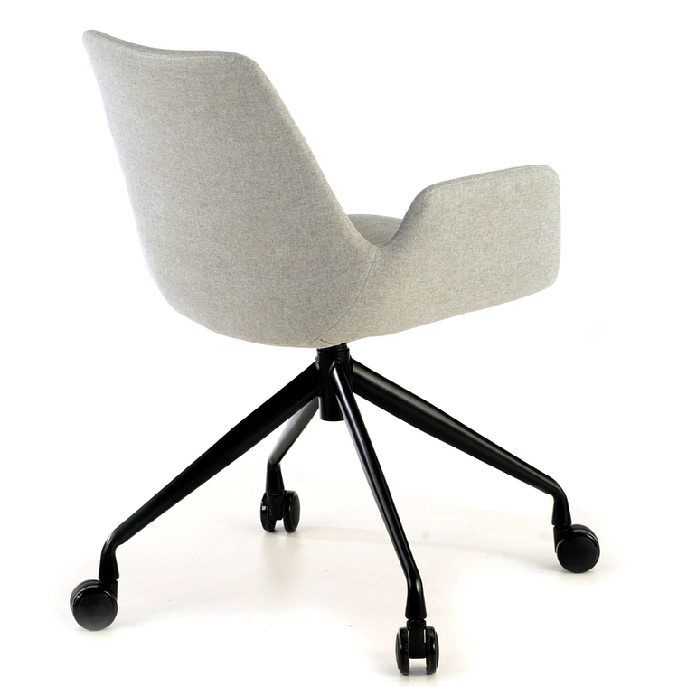 Silla Giratoria Glamm, estructura con ruedas - Negro - Gris 4