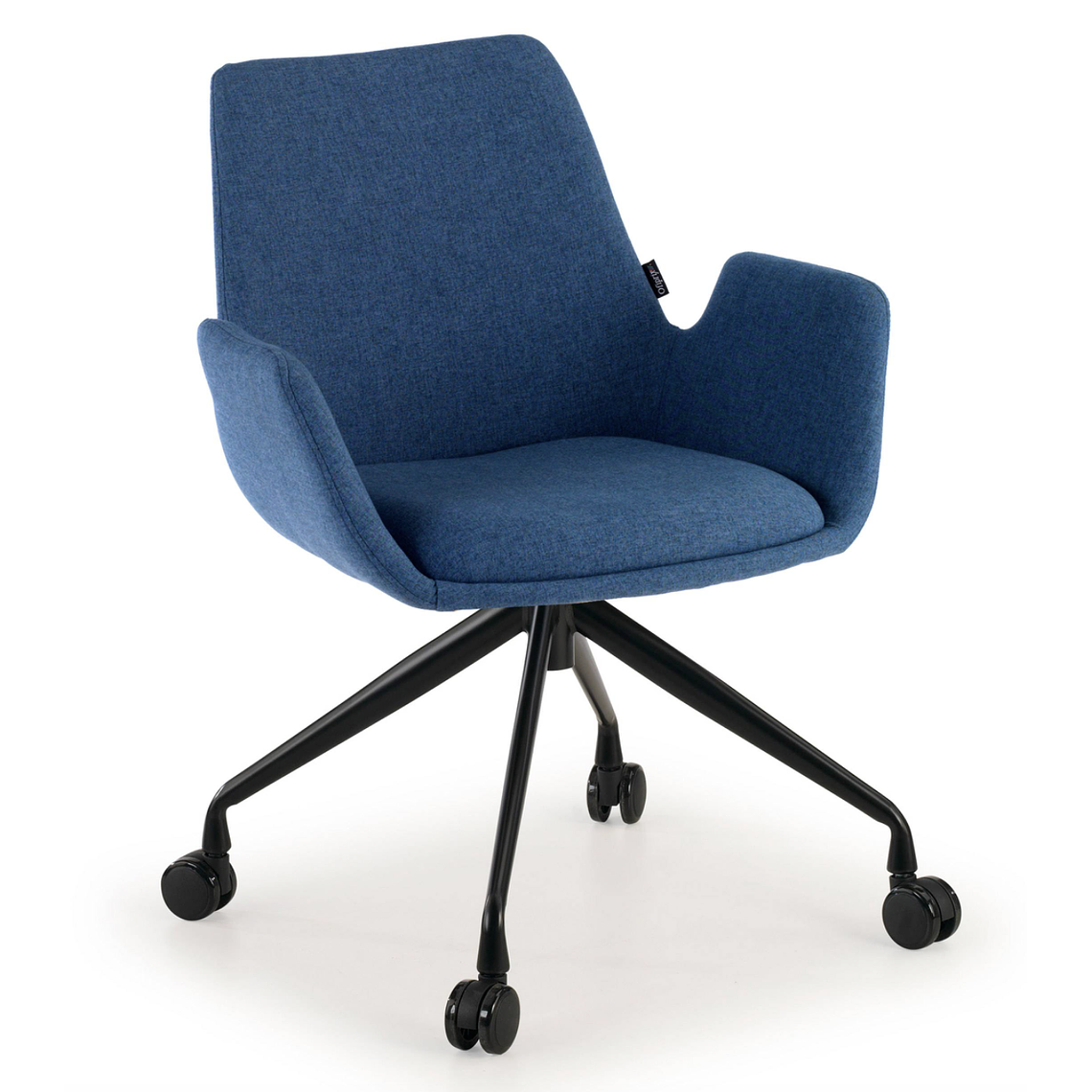 Silla Giratoria Glamm, estructura con ruedas - Negro - Azul 1