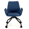 Silla Giratoria Glamm, estructura con ruedas - Negro - Azul